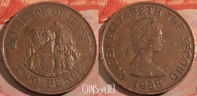 Джерси 2 пенса 1988 года, KM# 55, 127a-143