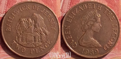 Джерси 2 пенса 1989 года, KM# 55, 059m-134