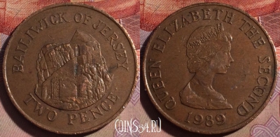 Джерси 2 пенса 1989 года, KM# 55, 140b-098