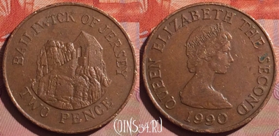 Джерси 2 пенса 1990 года, KM# 55, 056i-135