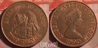 Джерси 2 пенса 1990 года, KM# 55, 320g-070