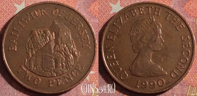 Джерси 2 пенса 1990 года, KM# 55, 356-079