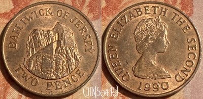 Джерси 2 пенса 1990 года, KM# 55, 462q-149
