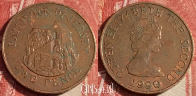 Джерси 2 пенса 1990 года, KM# 55, b062-049