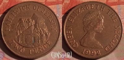 Джерси 2 пенса 1992 года, KM# 55b, 060f-098
