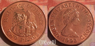 Джерси 2 пенса 1992 года, KM# 55, 093g-053