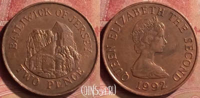 Джерси 2 пенса 1992 года, KM# 55, 106m-082
