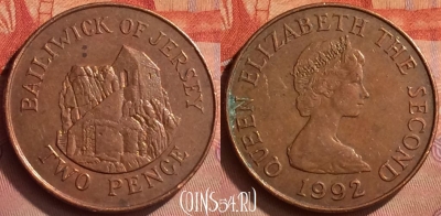 Джерси 2 пенса 1992 года, магн., KM# 55b, 148m-001