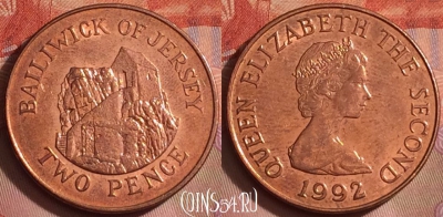 Джерси 2 пенса 1992 года, KM# 55b, 257k-082