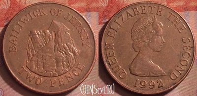 Джерси 2 пенса 1992 года, KM# 55b, 276k-052