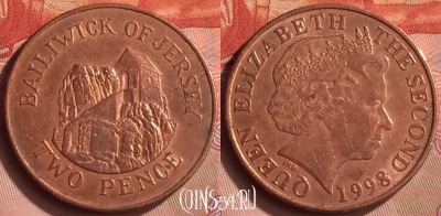 Джерси 2 пенса 1998 года, KM# 104, 157m-095