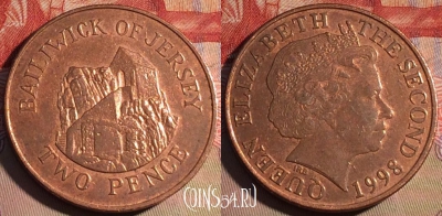 Джерси 2 пенса 1998 года, KM# 104, 219a-104
