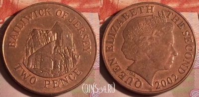 Джерси 2 пенса 2002 года, KM# 104, 333-119