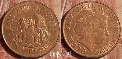Джерси 2 пенса 2008 года, KM# 104, 140r-009