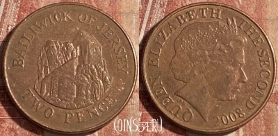 Джерси 2 пенса 2008 года, KM# 104, 140r-027