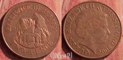 Джерси 2 пенса 2008 года, KM# 104, 375n-096