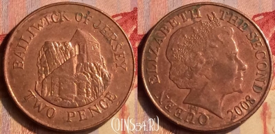 Джерси 2 пенса 2008 года, KM# 104, 403-048