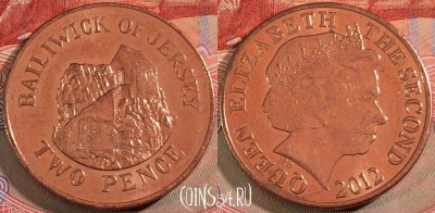Джерси 2 пенса 2012 года, KM# 104, 132a-095