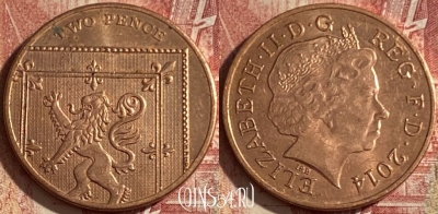 Великобритания 2 пенса 2014 года, KM# 1108, 063q-004 ♛