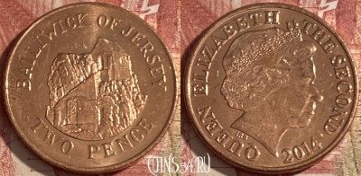 Джерси 2 пенса 2014 года, KM# 104, 474r-050 ♛