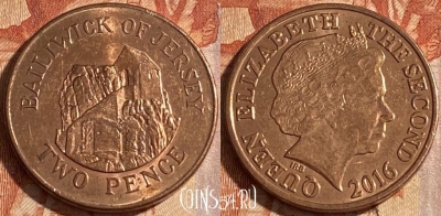 Джерси 2 пенса 2016 года, KM# 104, 099r-076