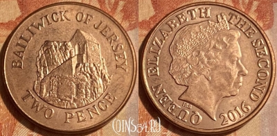 Джерси 2 пенса 2016 года, KM# 104, 462q-148
