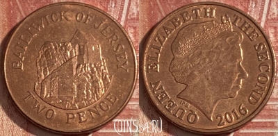 Джерси 2 пенса 2016 года, KM# 104, 475r-036