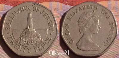 Джерси 20 пенсов 1982 года, KM# 53, 328-103