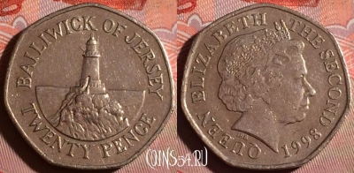Джерси 20 пенсов 1998 года, KM# 107, 176f-133