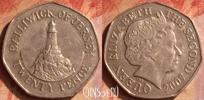Джерси 20 пенсов 2007 года, KM# 107, 122o-093