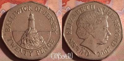 Джерси 20 пенсов 2007 года, KM# 107, 225f-138