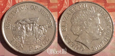 Джерси 10 пенсов 2007 года, KM# 106, 266c-081