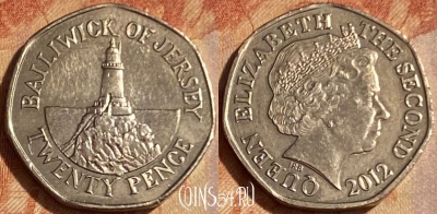 Джерси 20 пенсов 2012 года, KM# 107, 462q-153 ♛