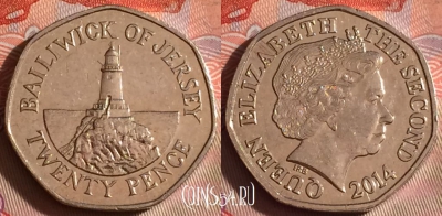 Джерси 20 пенсов 2014 года, KM# 107, 070f-081