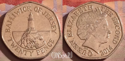 Джерси 20 пенсов 2014 года, KM# 107, 329-137 ♛