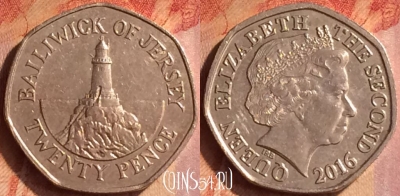 Джерси 20 пенсов 2016 года, KM# 107, 123o-050 ♛