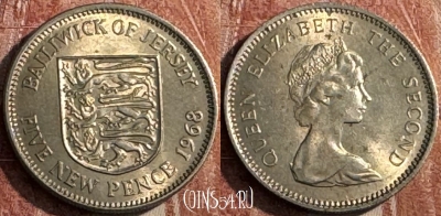 Джерси 5 новых пенсов 1968 года, KM# 32, 126s-033