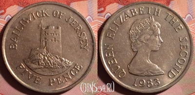 Джерси 5 пенсов 1983 года, KM# 56.1, 133g-098