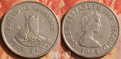 Джерси 5 пенсов 1984 года, KM# 56.1, 207o-070
