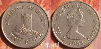 Джерси 5 пенсов 1985 года, KM# 56.1, 114o-033
