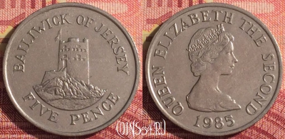 Джерси 5 пенсов 1985 года, KM# 56.1, 293i-137