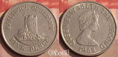 Джерси 5 пенсов 1985 года, KM# 56.1, 448-119