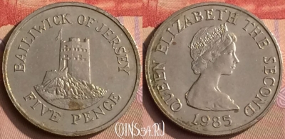 Джерси 5 пенсов 1985 года, KM# 56.1, 448-122