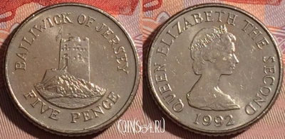 Джерси 5 пенсов 1992 года, KM# 56.2, 070c-032