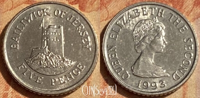 Джерси 5 пенсов 1993 года, KM# 56.2, 462q-157