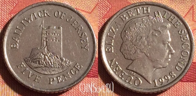Джерси 5 пенсов 1998 года, KM# 105, 228i-007