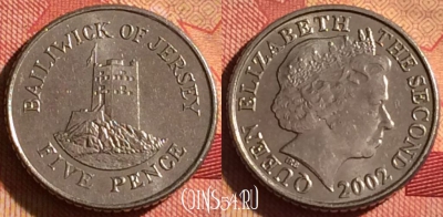 Джерси 5 пенсов 2002 года, KM# 105, 223i-128