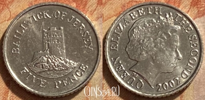 Джерси 5 пенсов 2002 года, KM# 105, 308q-032