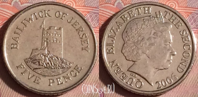 Джерси 5 пенсов 2006 года, KM# 105, 072f-012