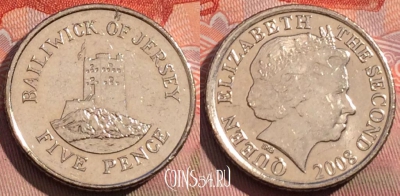 Джерси 5 пенсов 2008 года, KM# 105, 268a-058